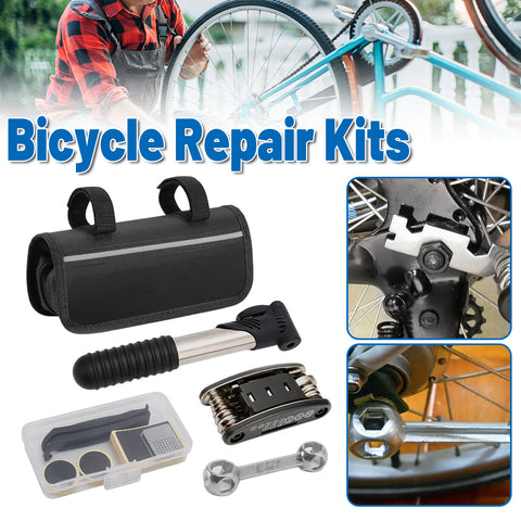 Premium Bicycle Repair Kit with Saddle Bag, Mini Pump & 16-in-1 Tool