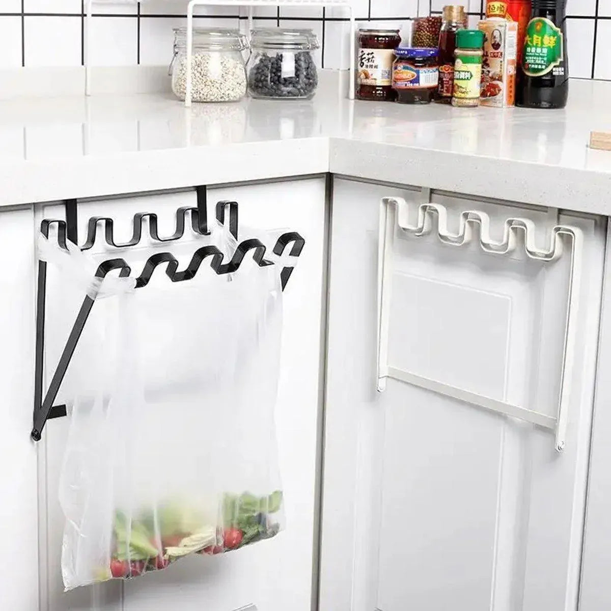 Premium Hanging Garbage Bag Holders – Black & White 2 Pack