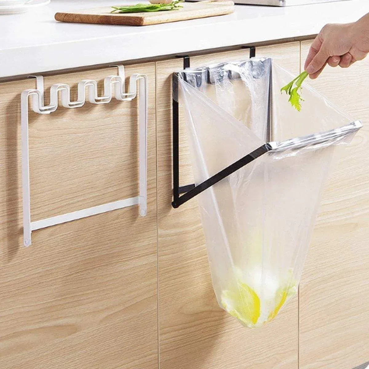 Premium Hanging Garbage Bag Holders – Black & White 2 Pack