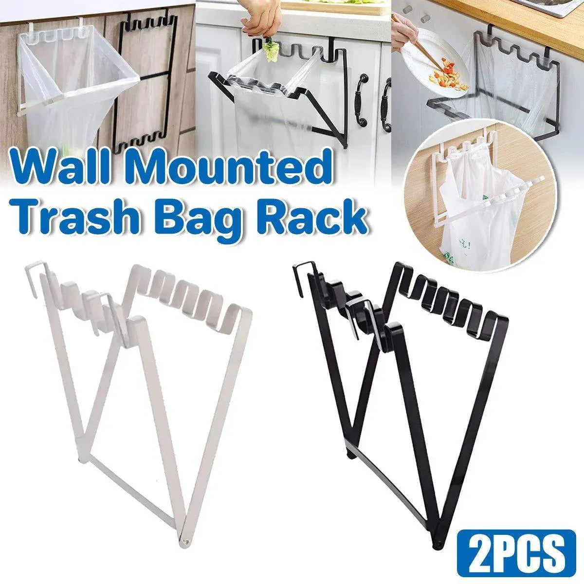 Premium Hanging Garbage Bag Holders – Black & White 2 Pack