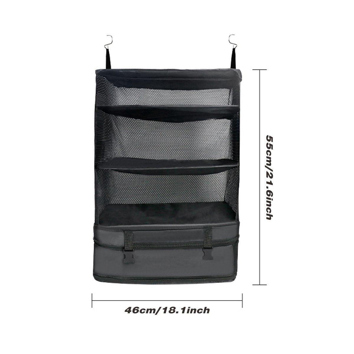 Foldable Clothes Organizer Hanging Storage Bag, 18"x21.6", Space-Saving Black - SuperSaverAU - view 2