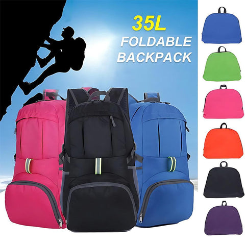 35L Light Foldable Outdoor Sports Backpack Camping Hiking Travel Bag - Rose Red - SuperSaverAU - view 1