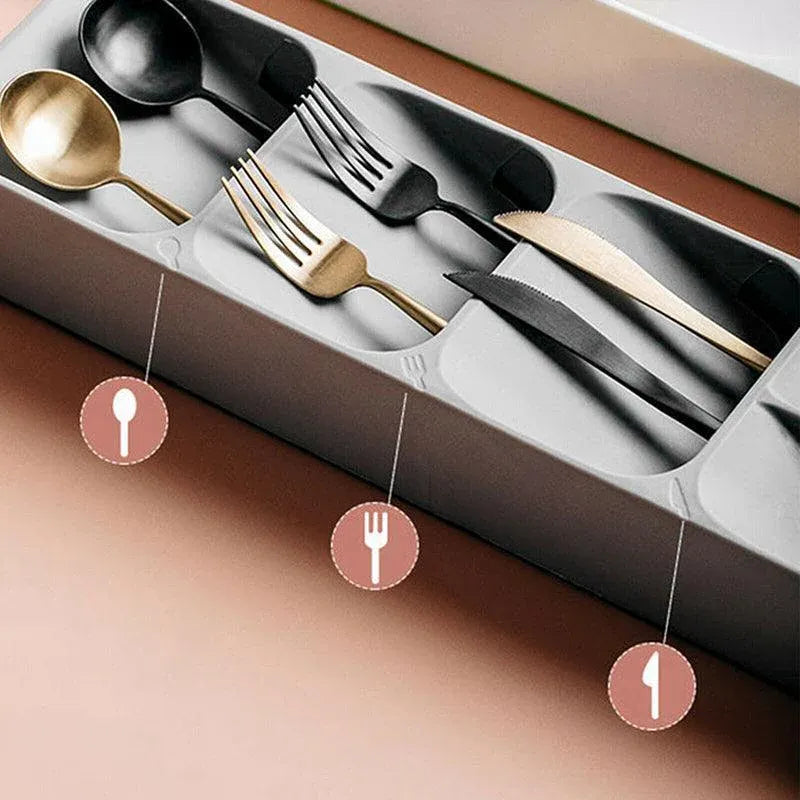 Premium Kitchen Drawer Cutlery Tray – White