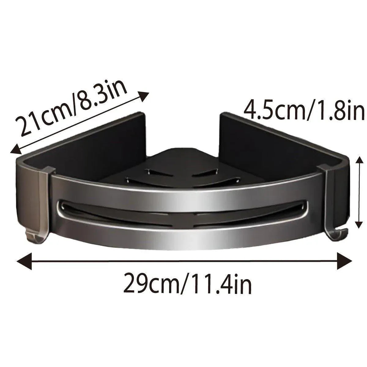 Premium Single Tier Triangle Shower Shelf – Matte Black
