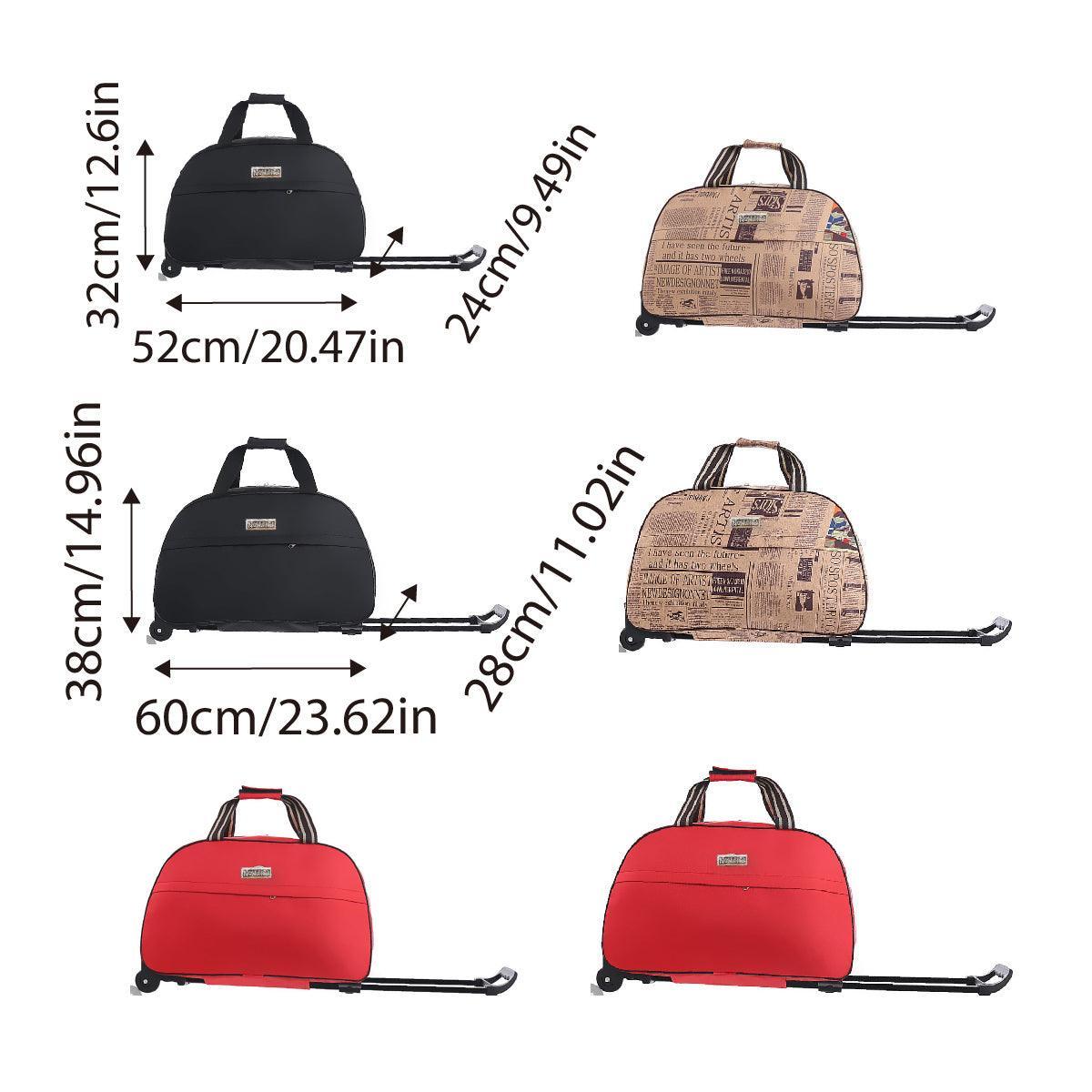 Premium Wheeled Travel Duffle Trolley Bag – Brown 20 Inch