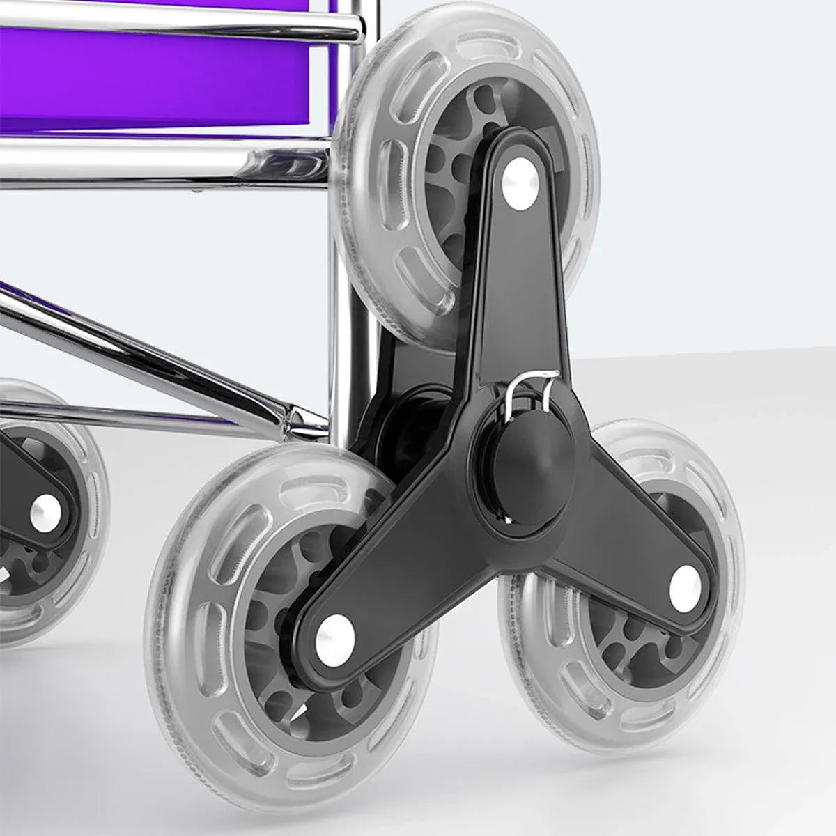 Premium Folding Shopping Trolley – Purple 8 Wheels