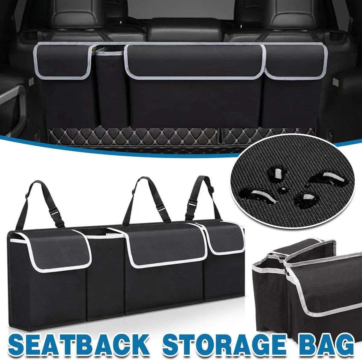 Premium Car Trunk Seatback Storage Bag Organiser