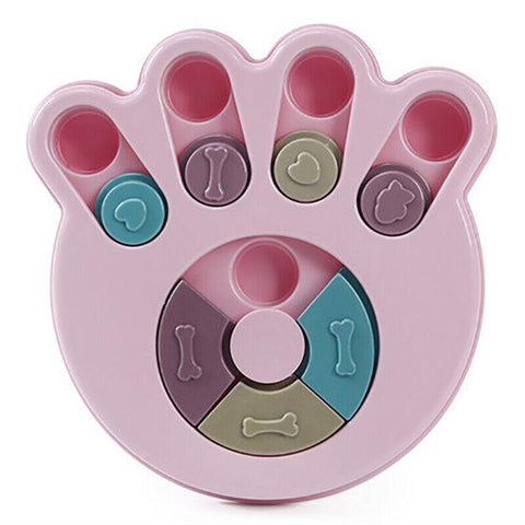 Premium Pink Claw Dog Treat Dispenser Puzzle Toy