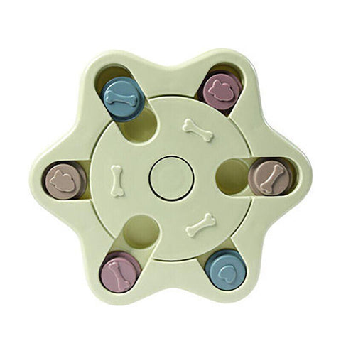 Premium Green Hexagon Dog Treat Dispenser Puzzle Toy