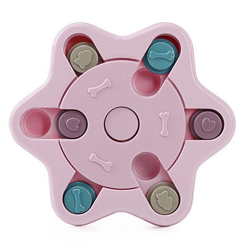 Premium Pink Hexagon Dog Treat Dispenser Puzzle Toy