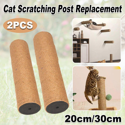 Premium Sisal Cat Scratching Post Replacement Poles - 20cm 2pcs