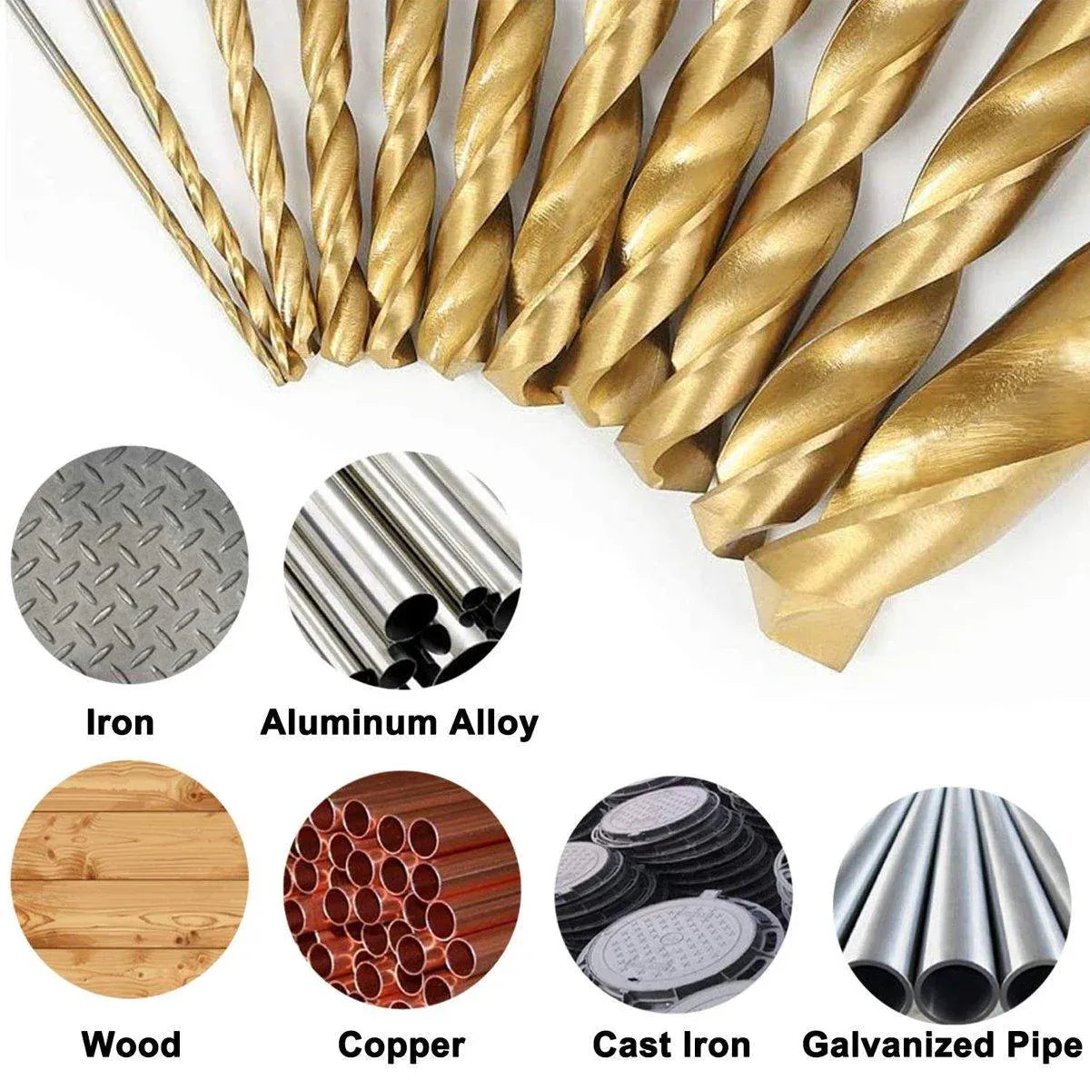 Premium 99 Piece HSS Titanium Drill Bit Set with Storage Case - 1.5-8mm