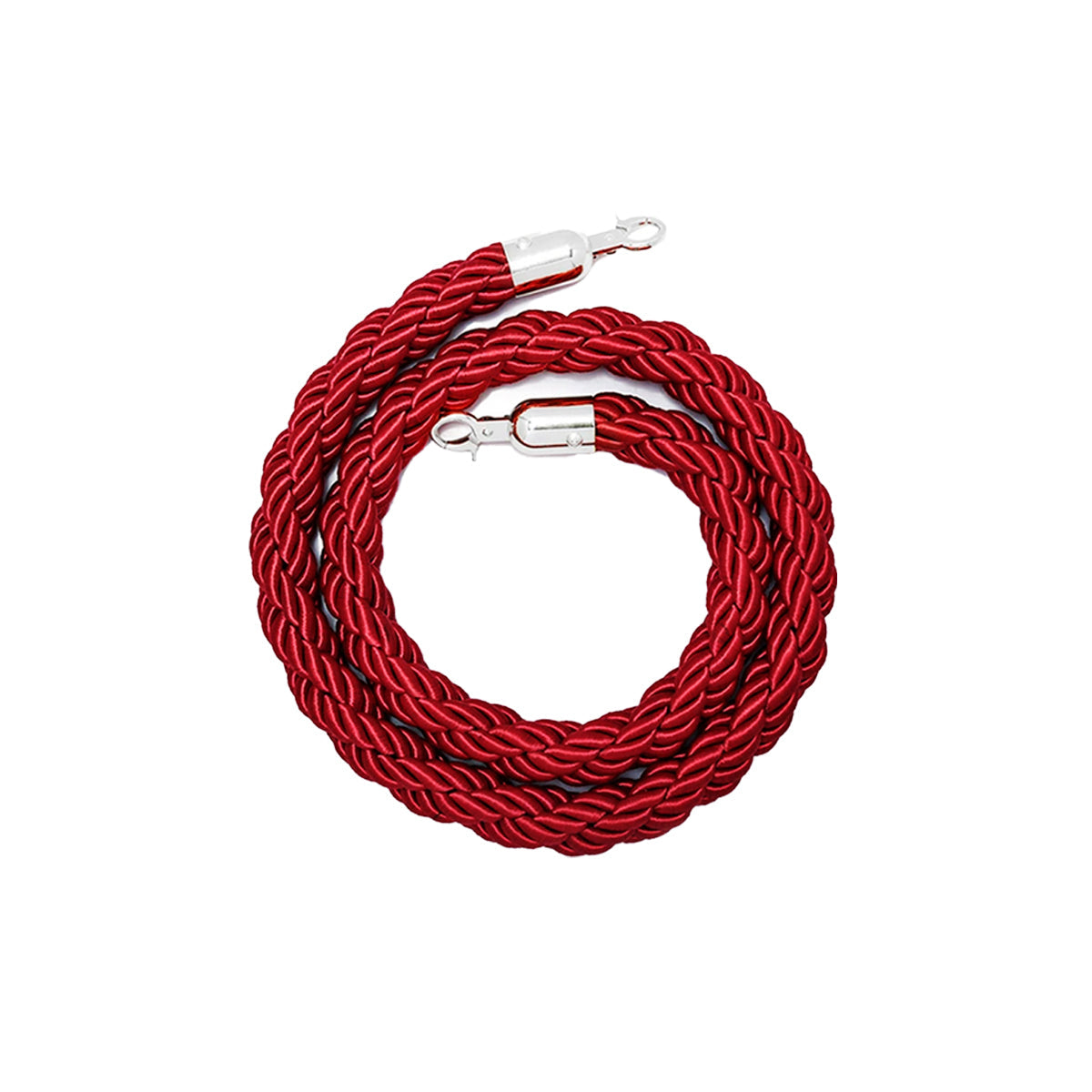 Premium Braided Stanchion Barrier Rope with Metal Hooks - Blue, 1.5m