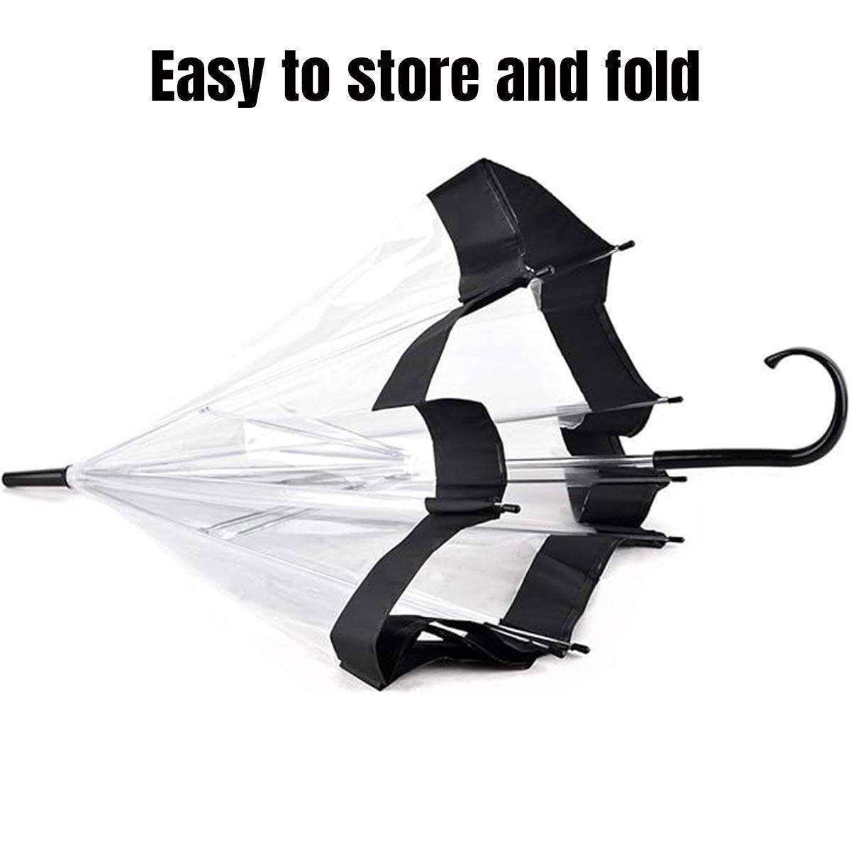 Premium Clear Dome Umbrella – White Edge 82cm