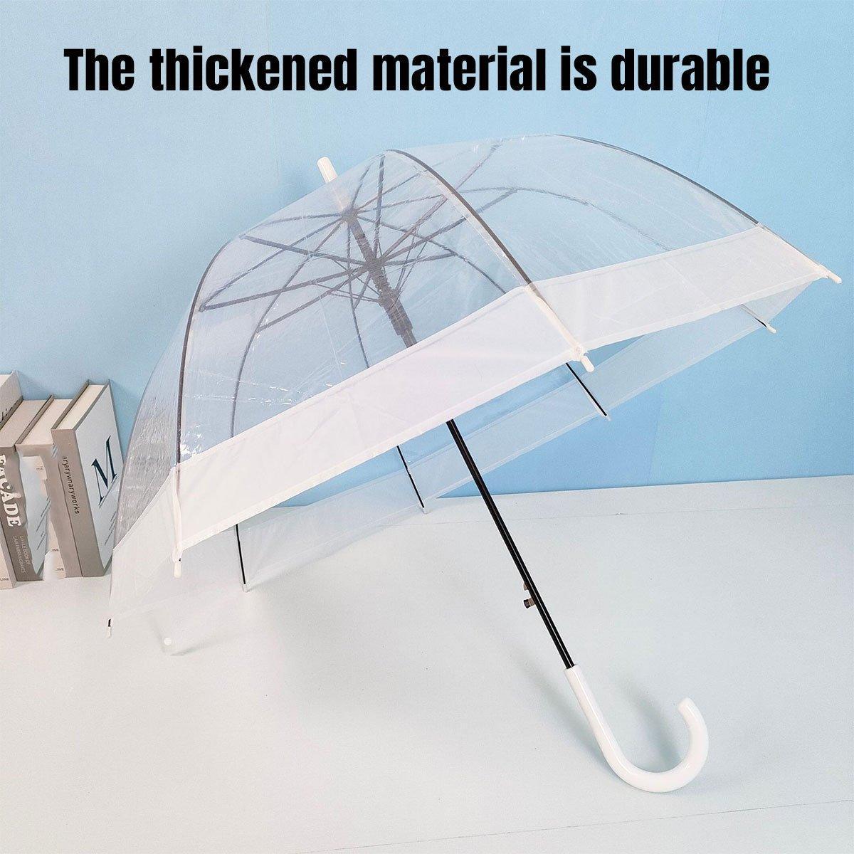 Premium Clear Dome Umbrella – White Edge 82cm