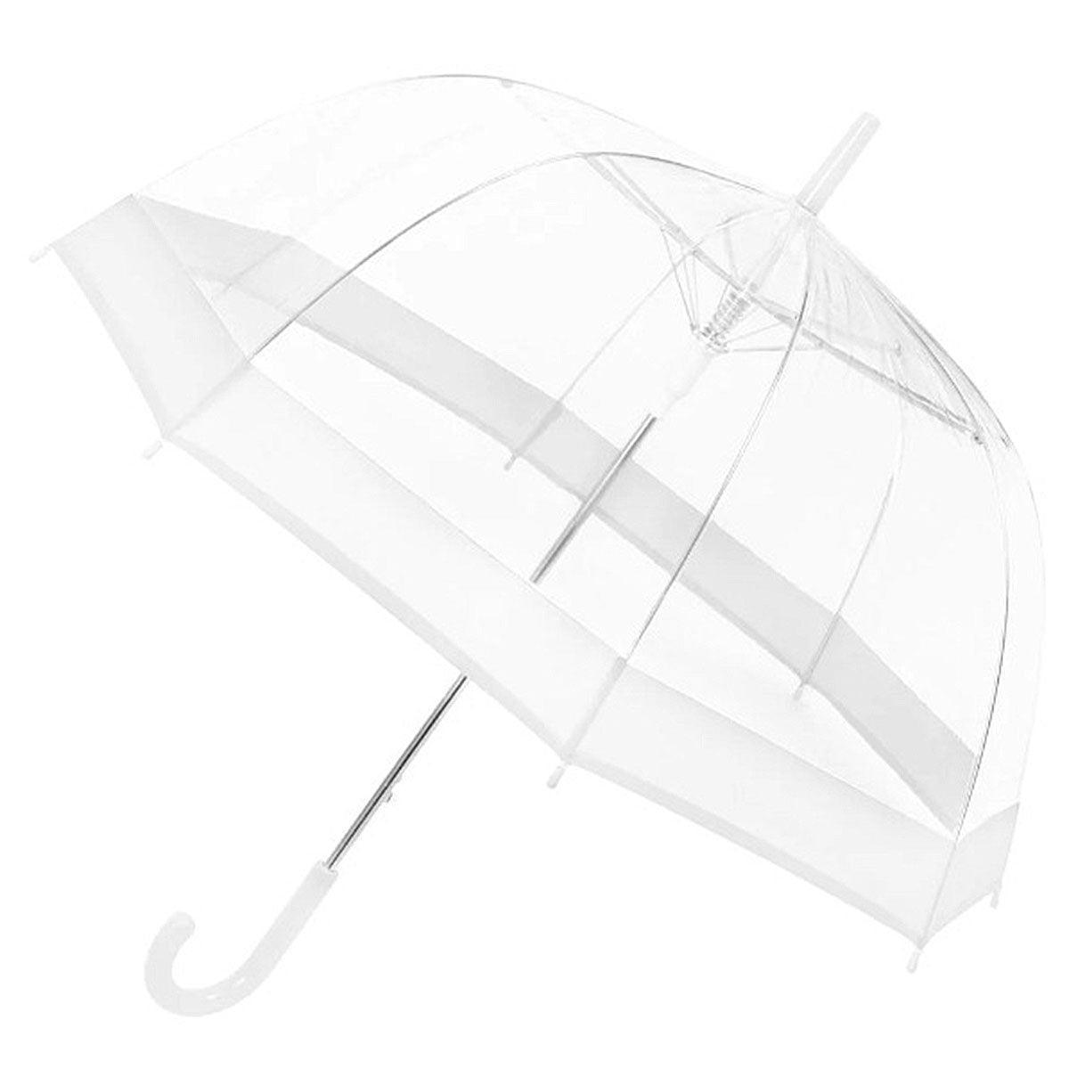 Premium Clear Dome Umbrella – White Edge 82cm