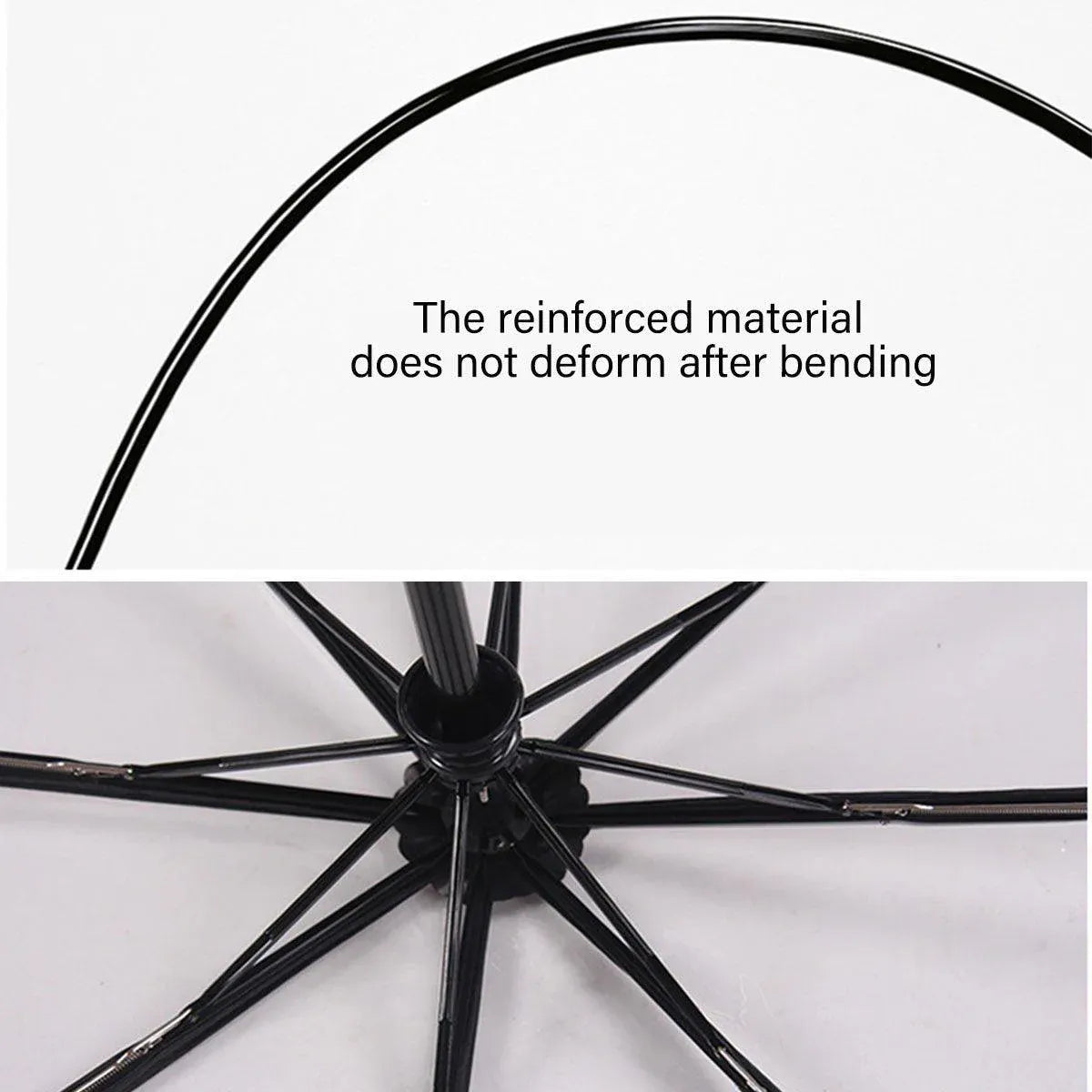 Premium Automatic Transparent Folding Umbrella – Black