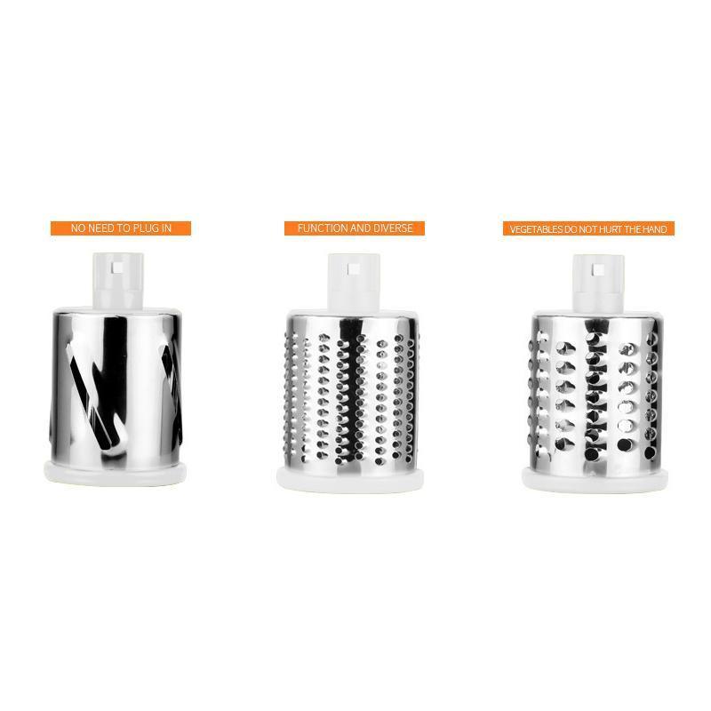 Premium Manual Rotary Vegetable Grater – Blue with 3 Drum Blades