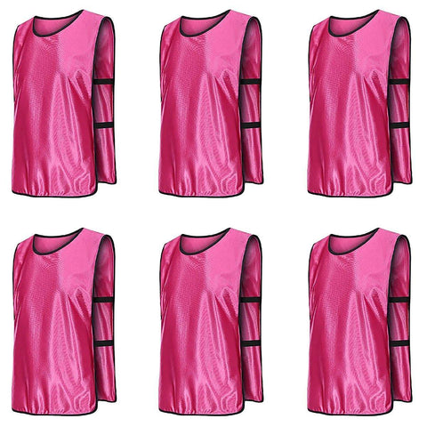 Premium Breathable Polyester Sports Training Bib for Team Practice - Pink, M