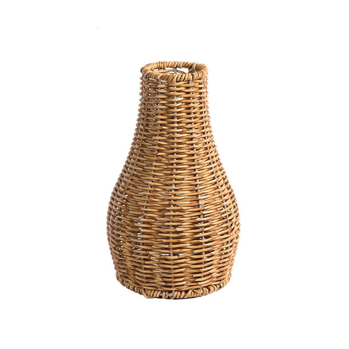 Imitation Rattan Woven Vase Decorative Flower Vase Arrangement for Home Decor - Small - SuperSaverAU - view 5