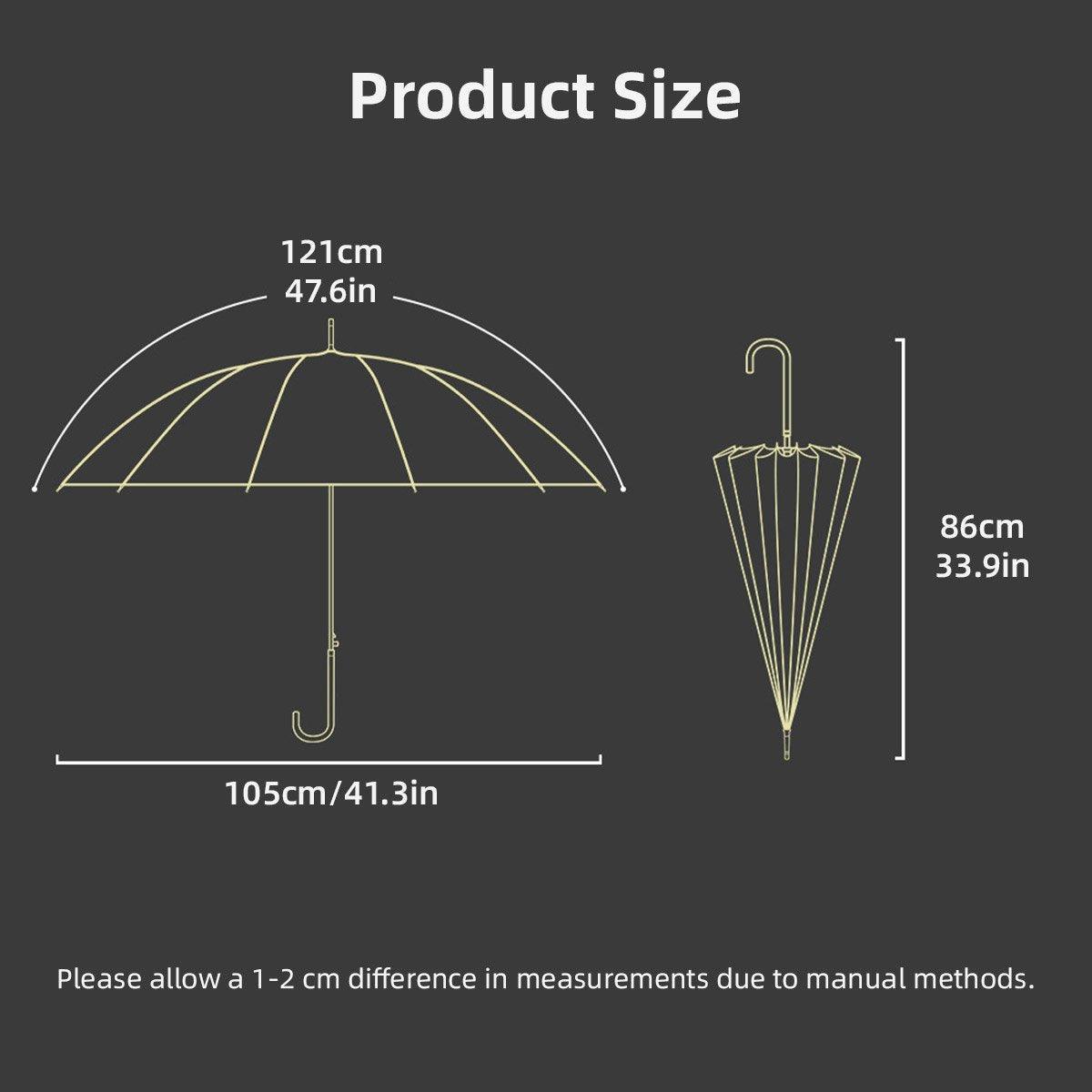 Large 16-Bone Automatic Umbrella - Unisex Long Handle, Dual Use Rain & Sun - Purple - SuperSaverAU - view 2