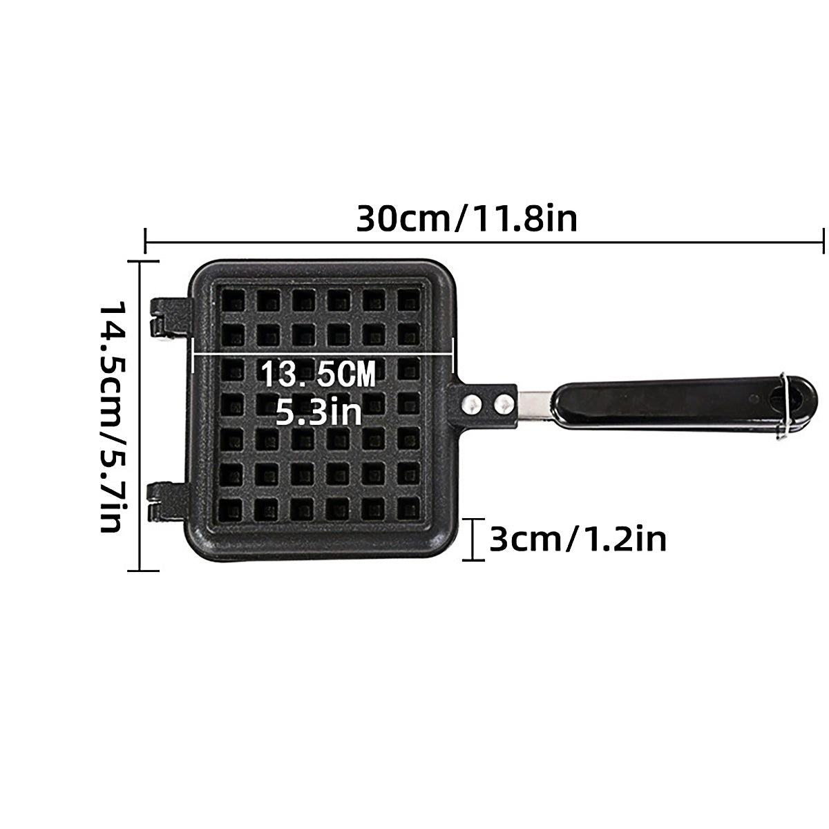 Waffle Pan Mould 14.5 cm x 13.5 cm Non-Stick Compact Design for Easy Cooking - SuperSaverAU - view 3