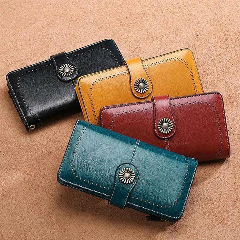 Premium Brown Women's PU Leather Wallet Organiser Purse
