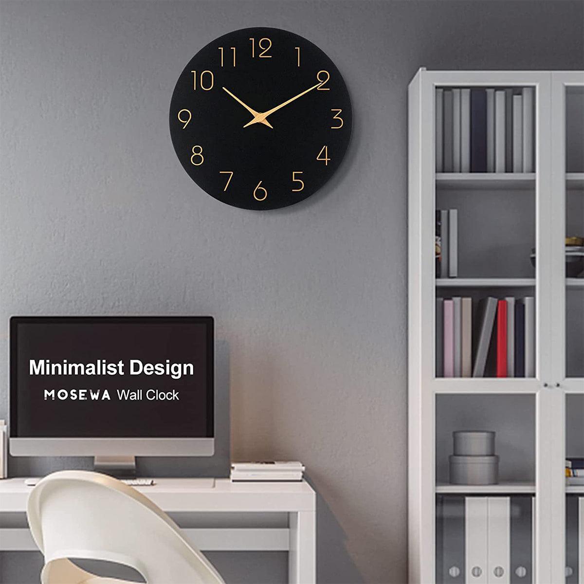 Premium Silent Quartz Wall Clock – White 12 Inch