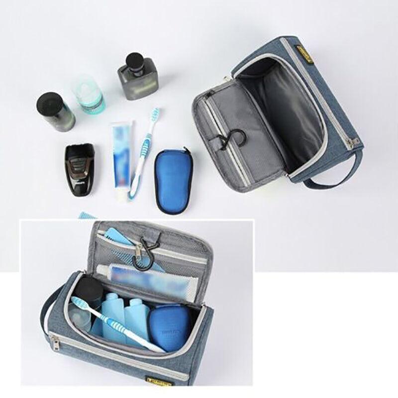 Premium Men's Brick Red Waterproof Travel Toiletry Wash Bag with Hanging Hook
