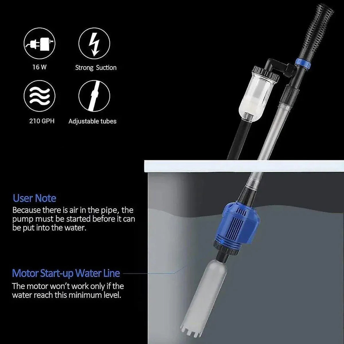 Premium Aquarium Water Changer Suction Pump 32W IPX8