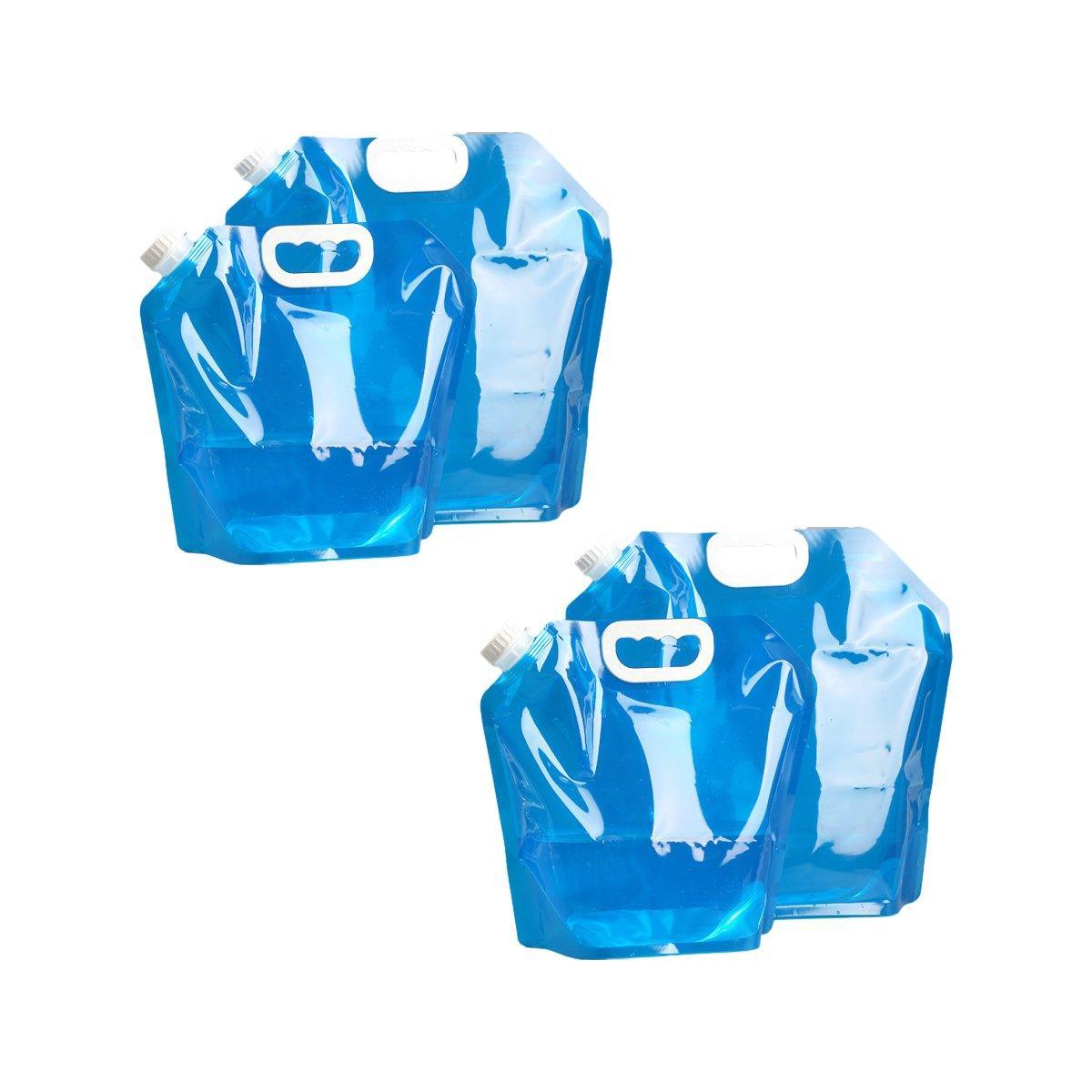 Premium Folding Water Storage Bags - 4 Pack, 5L & 10L