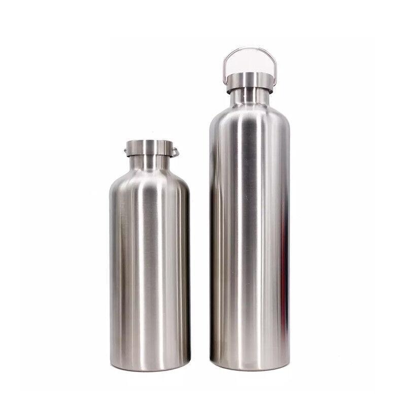 Premium 500ml Stainless Steel Sports Water Bottle Silver Flask