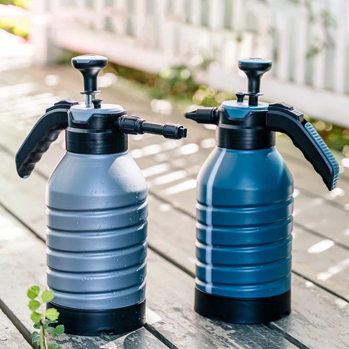 Pressure Pump Spray Bottle 2L - Easy Pump, Adjustable Nozzle, Grey - SuperSaverAU - view 2