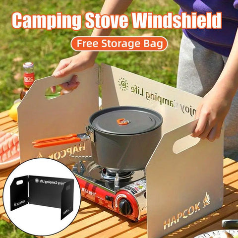 Outdoor Camping Tri Fold Board Portable Folding Windproof Windshield Protector - White - SuperSaverAU - view 1