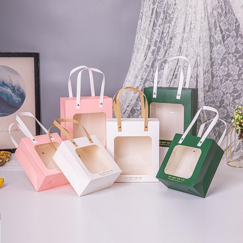 20pcs Translucent Gift Bags Packaging Tote Birthday Party Favors Candy Bags - Green-M Size - SuperSaverAU - view 4