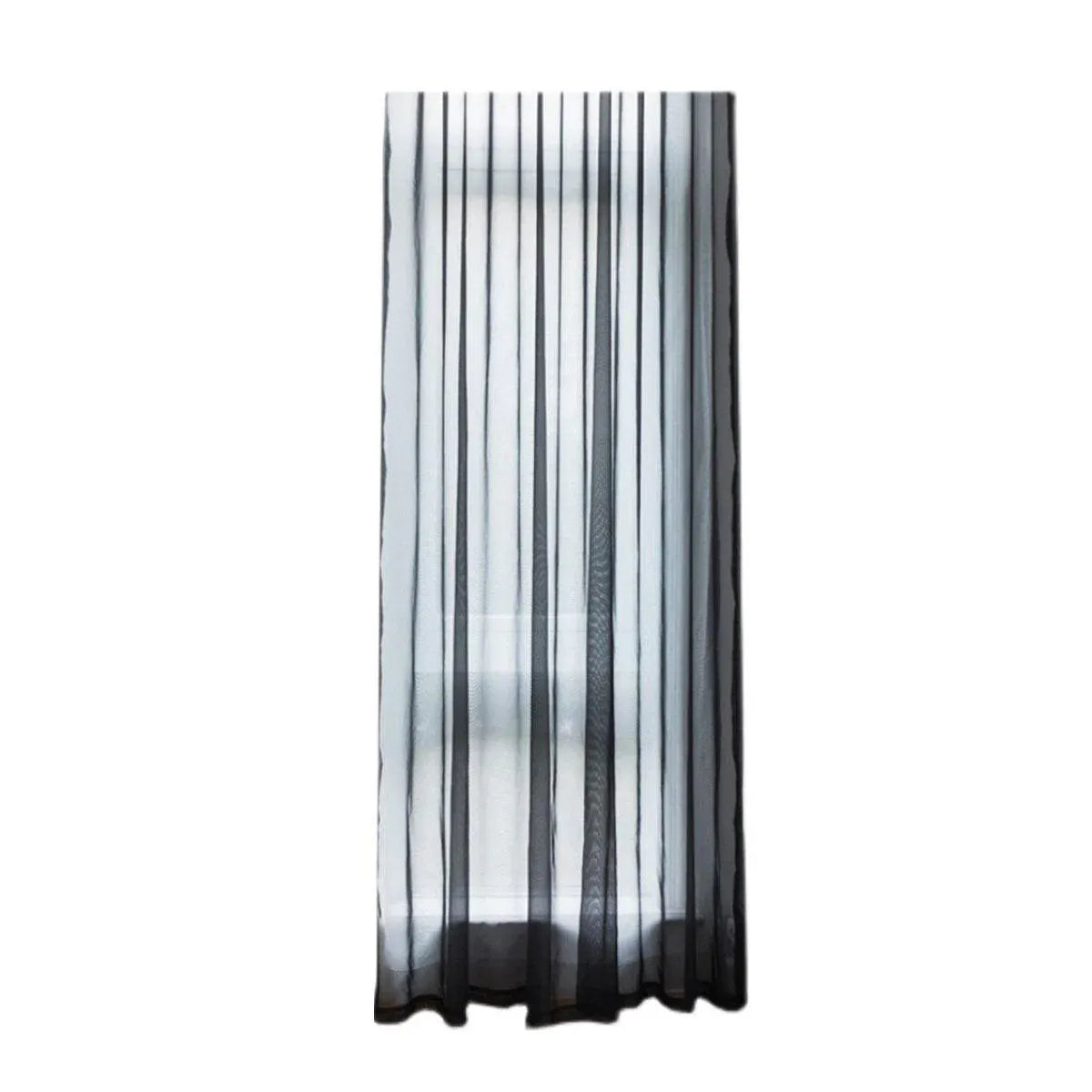 Premium Sheer Voile Curtain Panel – Black 140 x 230cm