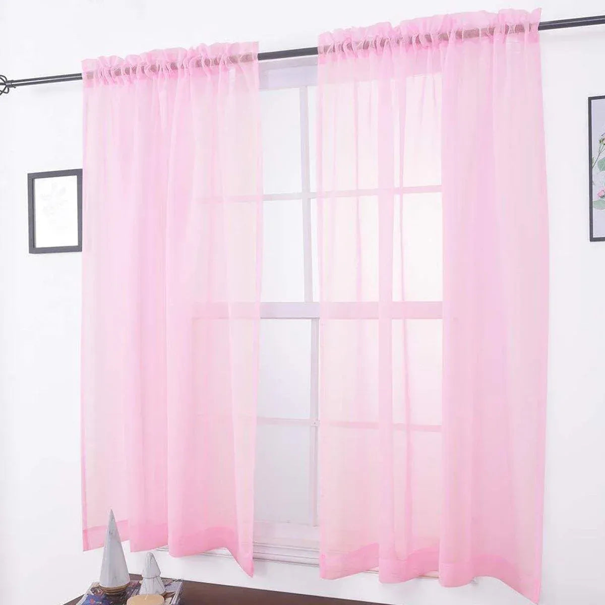 Premium Sheer Voile Curtain Panel – Black 140 x 230cm