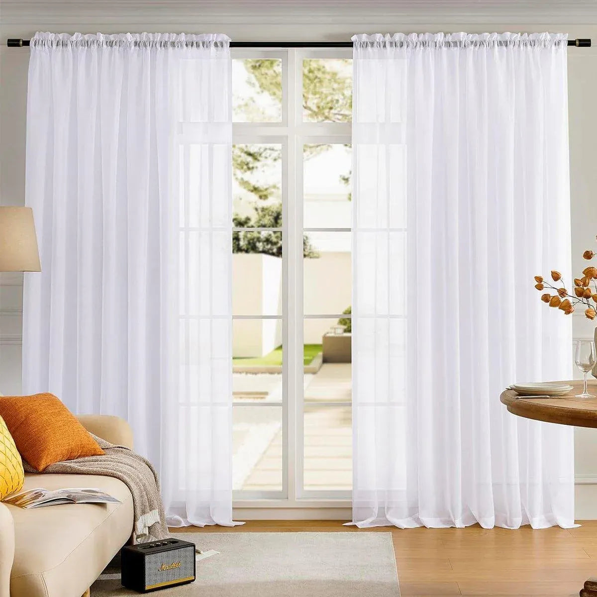 Premium Sheer Voile Curtain Panel – Black 140 x 230cm