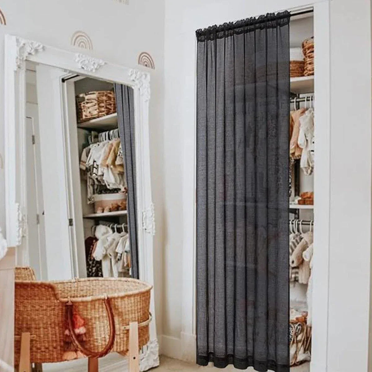 Premium Sheer Voile Curtain Panel – Black 140 x 230cm