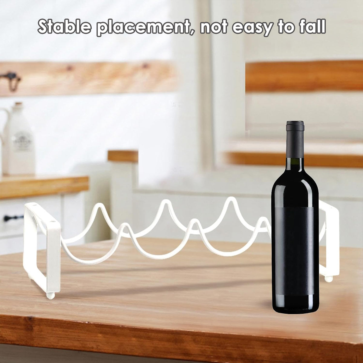Premium Brown Iron 5 Bottle Wine Rack Freestanding Tabletop Display Stand