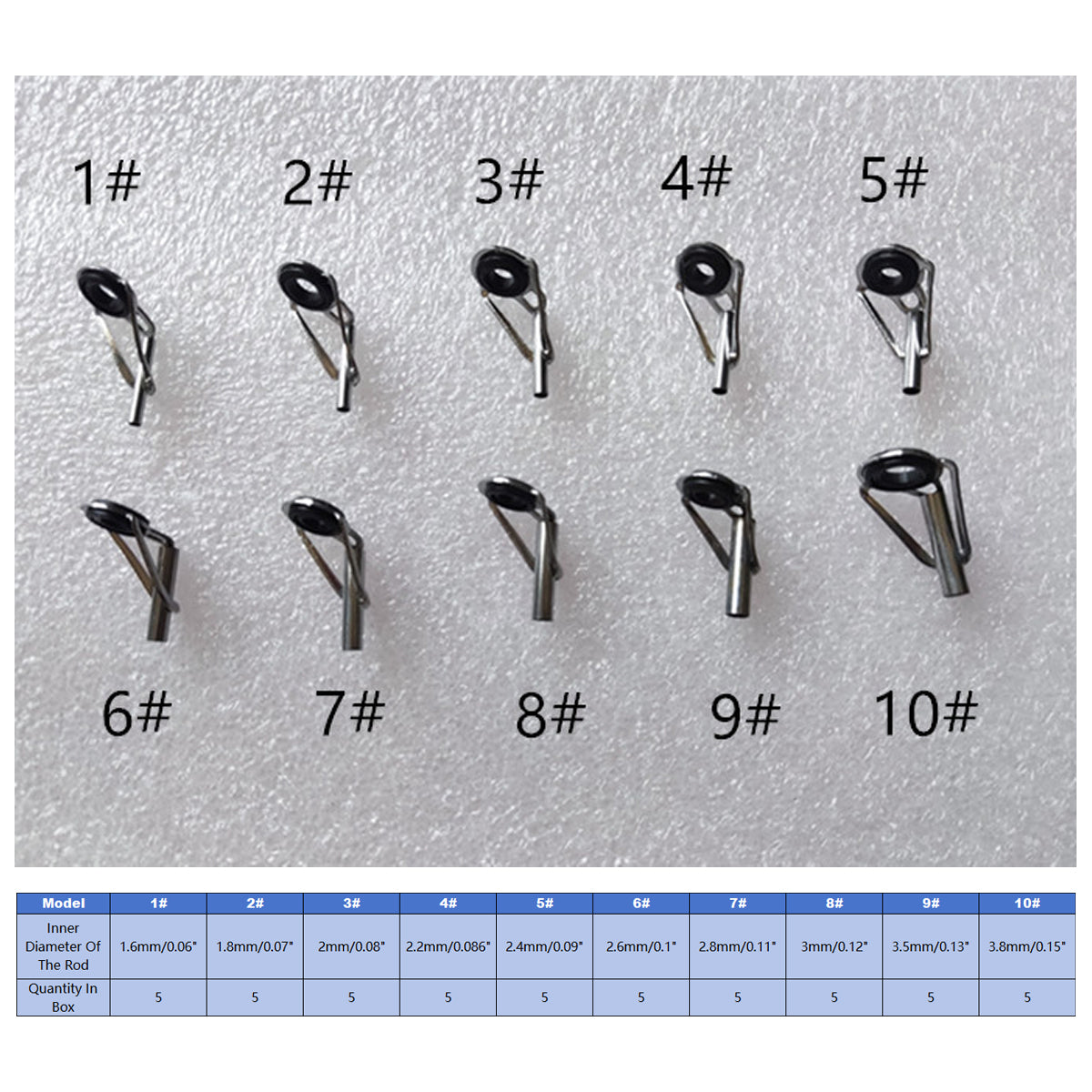 Premium Fishing Rod Guide Tip Repair Kit - 50pcs