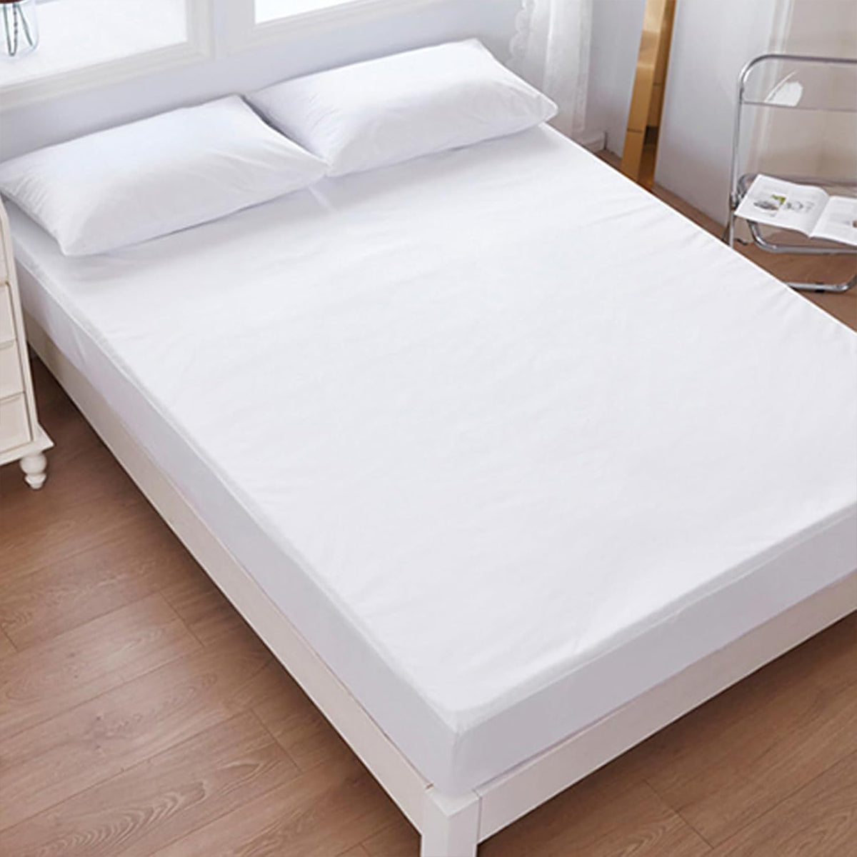Waterproof Mattress Protector Fitted Sheet Bed Cover for Single King Single Double Queen - 137x190cm - SuperSaverAU - view 4