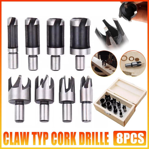 8 PCS Wood Plug Hole Cutter Set - Dowel Maker with Storage Box - SuperSaverAU - view 1