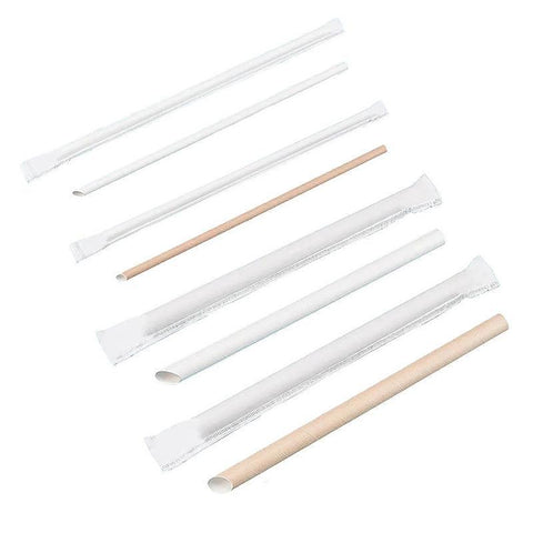 1000-2000pcs Colourful Paper Drinking Straws FOIL Metallic Party - Kraft-12*200mm 1000PCS - SuperSaverAU - view 1