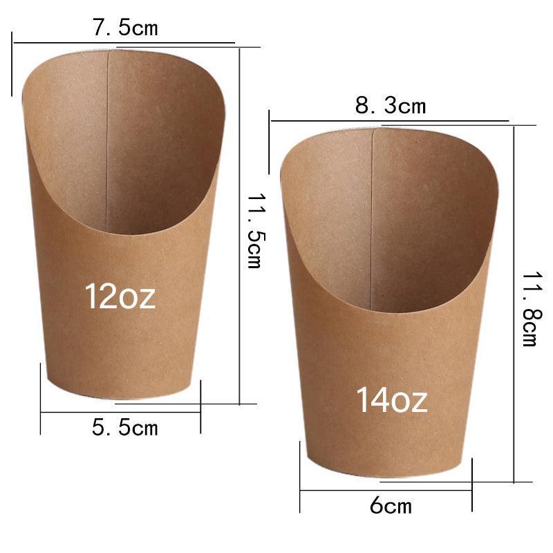 French Fries Holder Kraft Paper Cups Holder Disposable Paper Cups - 22OZ - SuperSaverAU - view 3