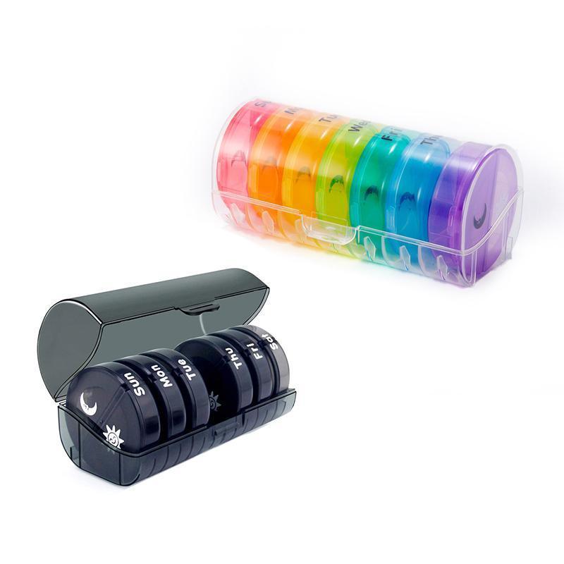 Premium Black 7 Day Weekly Pill Organiser with Removable Daily Cases