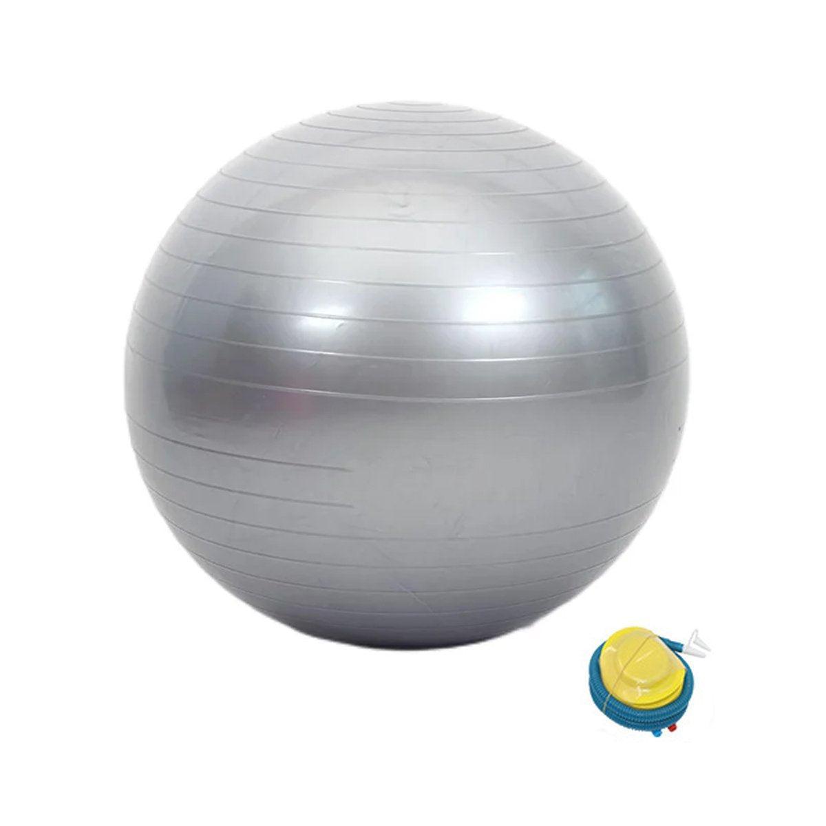 Premium Anti-Burst PVC Yoga Ball with Foot Pump & Non-Slip Surface - Purple 65cm