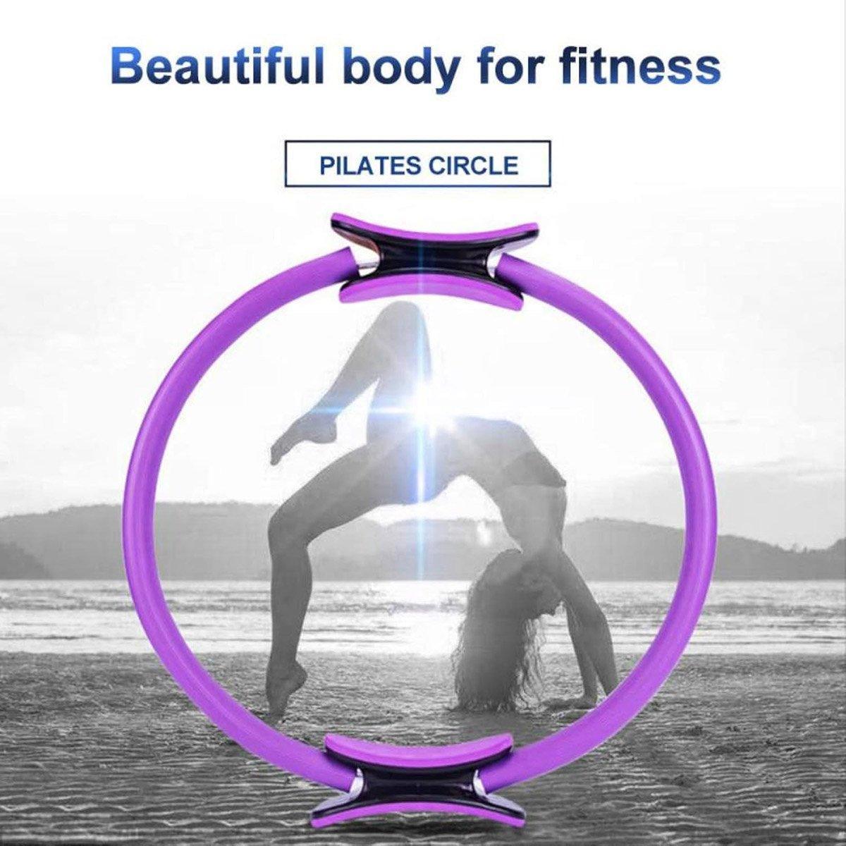 Premium Pilates Yoga Ring with EVA Foam Handles & Moderate Resistance - Black