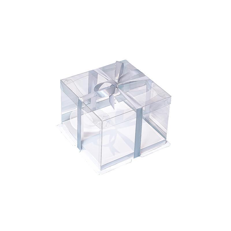 20 PCS Clear Treat Box Box Portable Cake Display Transparent Birthday Cake - 6 INCH(without ribbon)-Single - SuperSaverAU - view 4