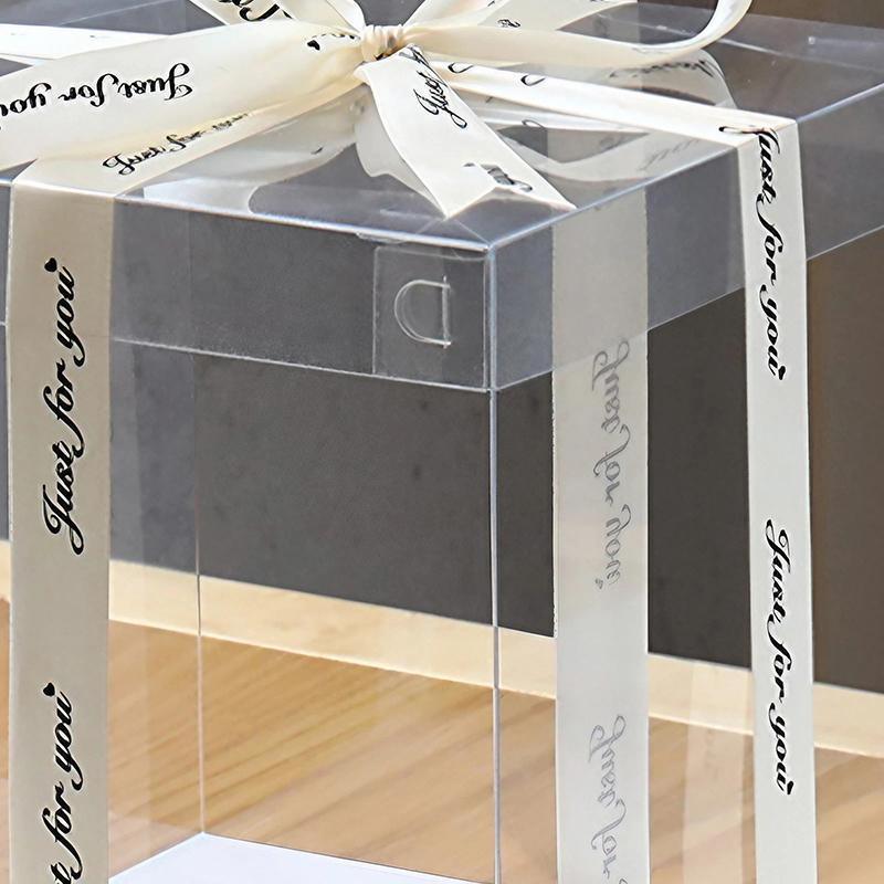 20 PCS Clear Treat Box Box Portable Cake Display Transparent Birthday Cake - 4 INCH(without ribbon)-Double - SuperSaverAU - view 4